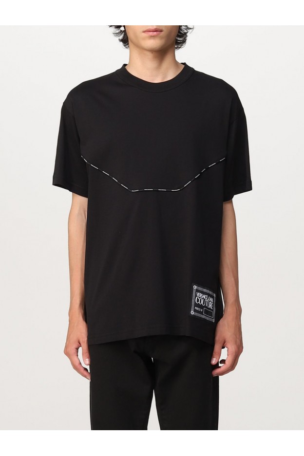 Versace Jeans Couture T-shirt Men con logo ricamato 73GAH612J0001