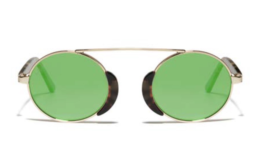 L.G.R. Togo Sunblasses Havana Tartarugato 39 / Flat Green Mirror New Collection 2018