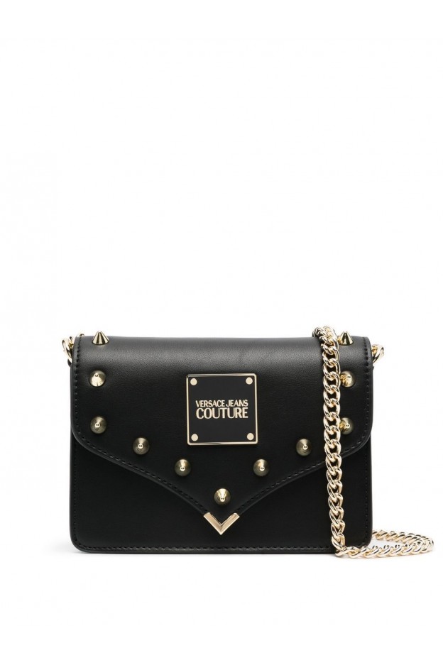 Versace Jeans Couture Shoulder bag with gold plate and studs ...