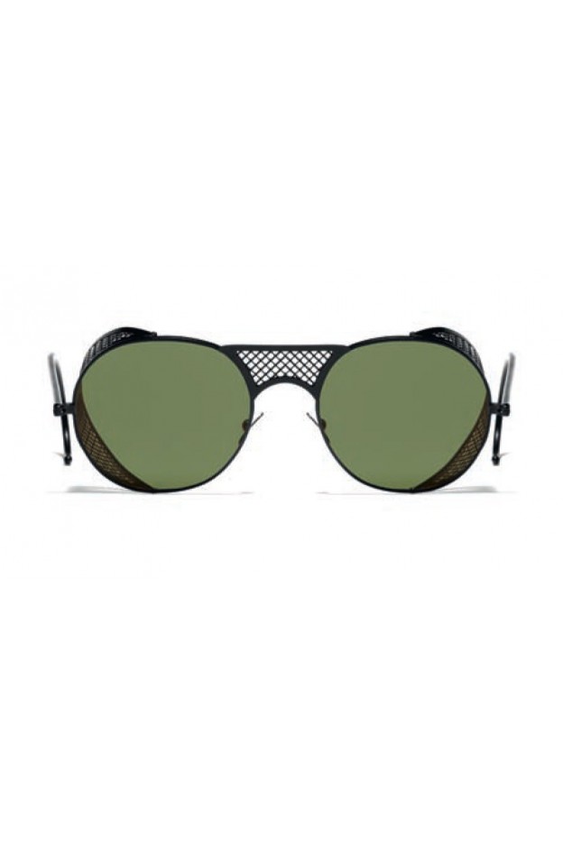 L.G.R. Lawrence Sunglasses Black Matt 22 / Flat Green G15 New Collection 2018
