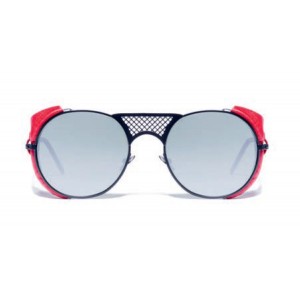 L.G.R. Lawrence Flap Sunglasses Black Matt 22 / Flat Silver Mirror New Collection 2018