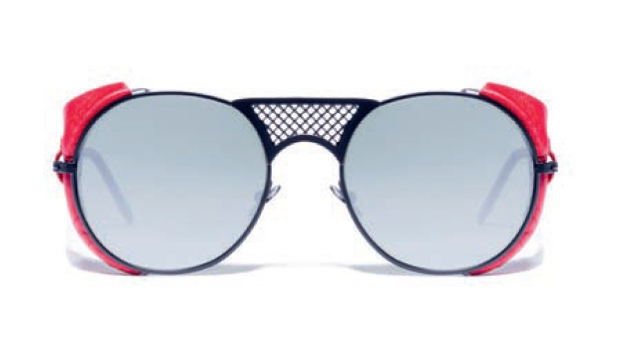 L.G.R. Lawrence Flap Sunglasses Black Matt 22 / Flat Silver Mirror New Collection 2018