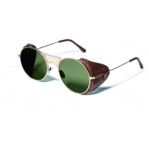 L.G.R. Lawrence Flap Sunglasses Gold Matt 02 / Flat Green Vintage New Collection 2018
