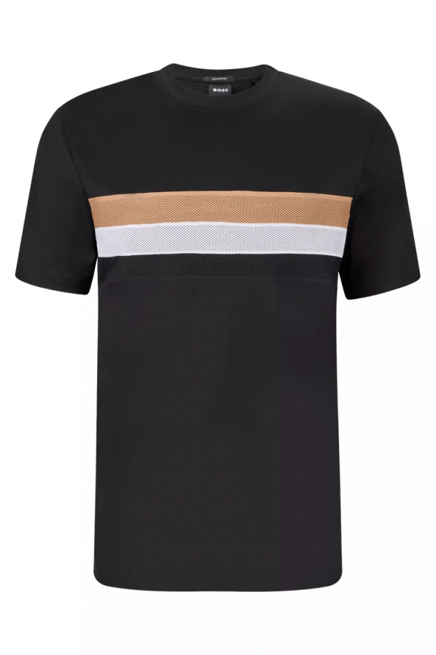 Hugo Boss Cotton T-shirt with signature stripe 50476757