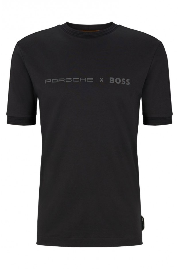 Hugo Boss T-shirt Porsche Slim fit con logo nero 50484911