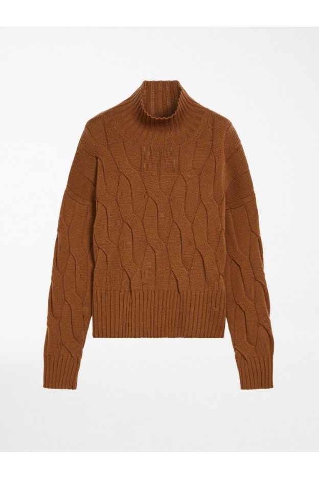 Max Mara Elgar Turtleneck in wool and cashmere leather 6366012306003