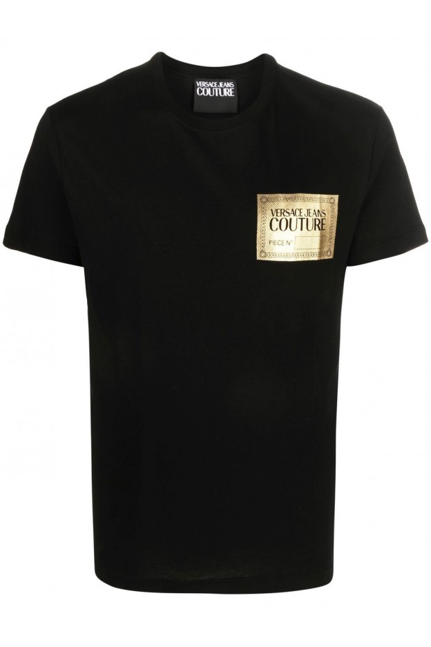 Versace Jeans Couture T-shirt con stampa 73GAHG06 CJ00G Nera