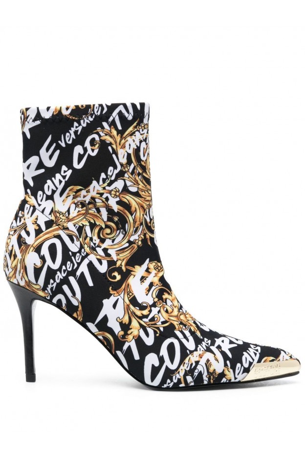 Versace Jeans Couture Toe Boots with Baroque Print 73VA3S51ZS371