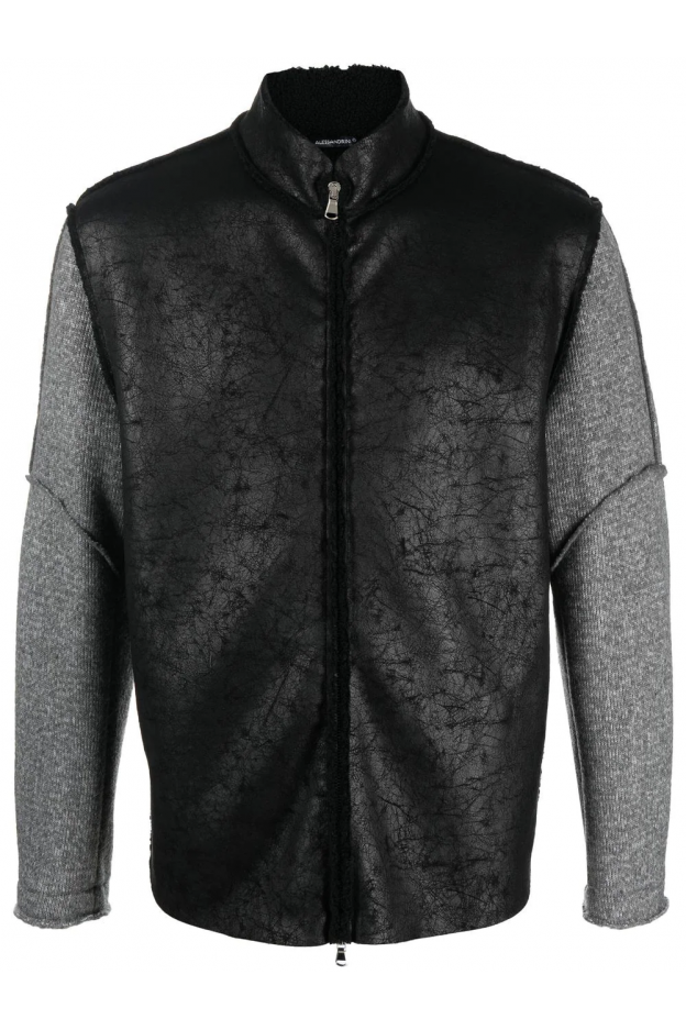 Daniele Alessandrini zip-up panelled jacket L304M6014205 Black