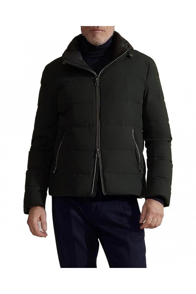 Montecore puffer jacket made from a two-way-stretch fabric in a forest-green palette with a down fill F03MUCX527 111 40