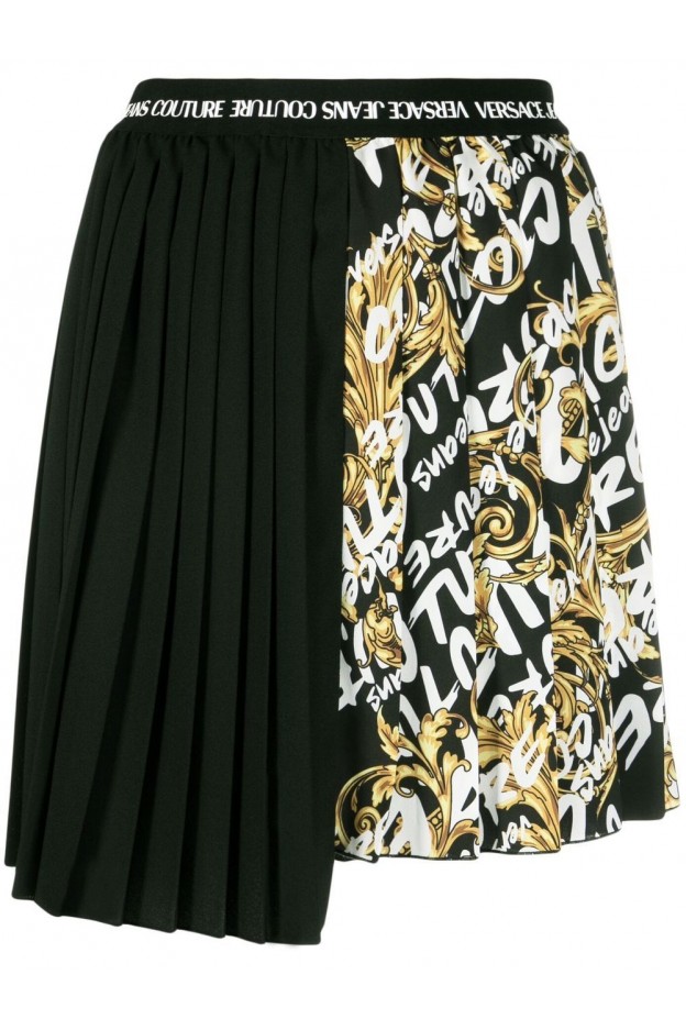 Versace Jeans Couture Pleated Skirt Logo Brush Print 73HAE8A1NS166