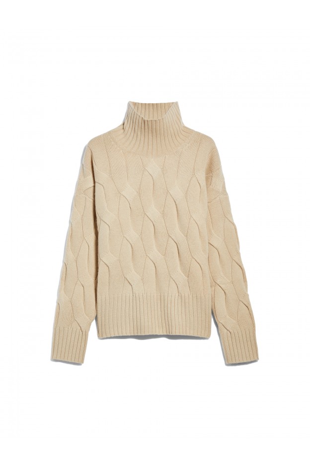 Max Mara Elgar Wool and cashmere polo-neck sweater 6366012306002 beige albino