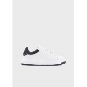 Emporio Armani Sneakers in pelle soft con retro in gomma X4X264XN0011 N480