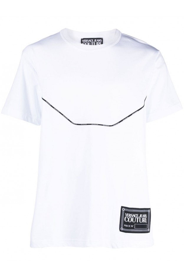 Versace Jeans Couture T-shirt con applicazione 73GAH612J0001 Bianco