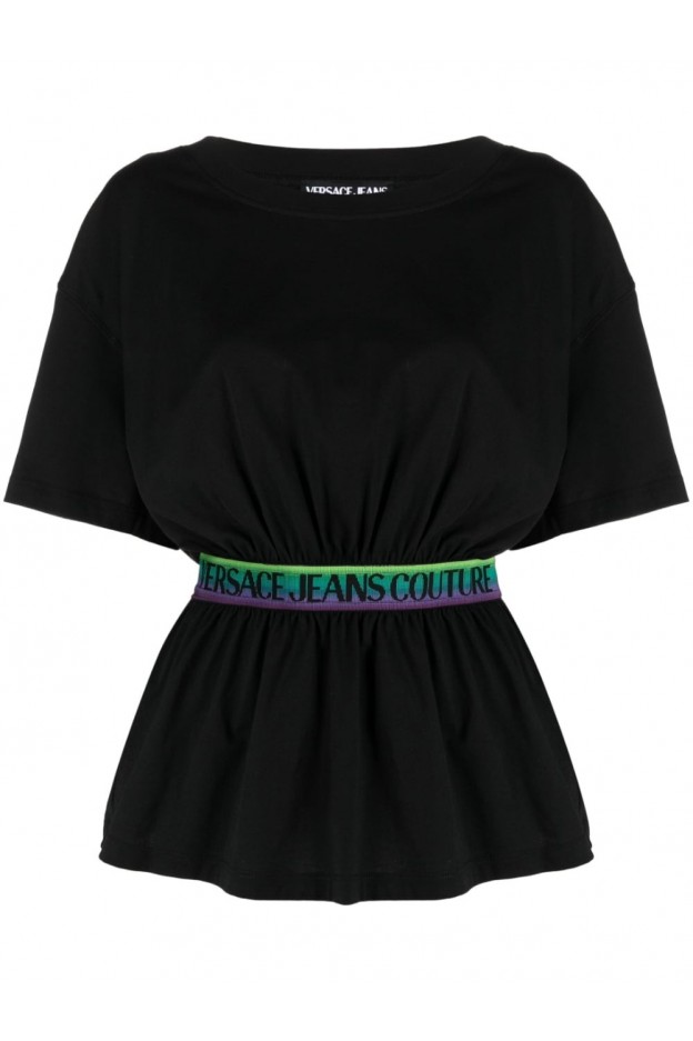 Versace Jeans Couture T-shirt con stampa 74HAH618J0001 Nuova Collezione Primavera Estate 2023