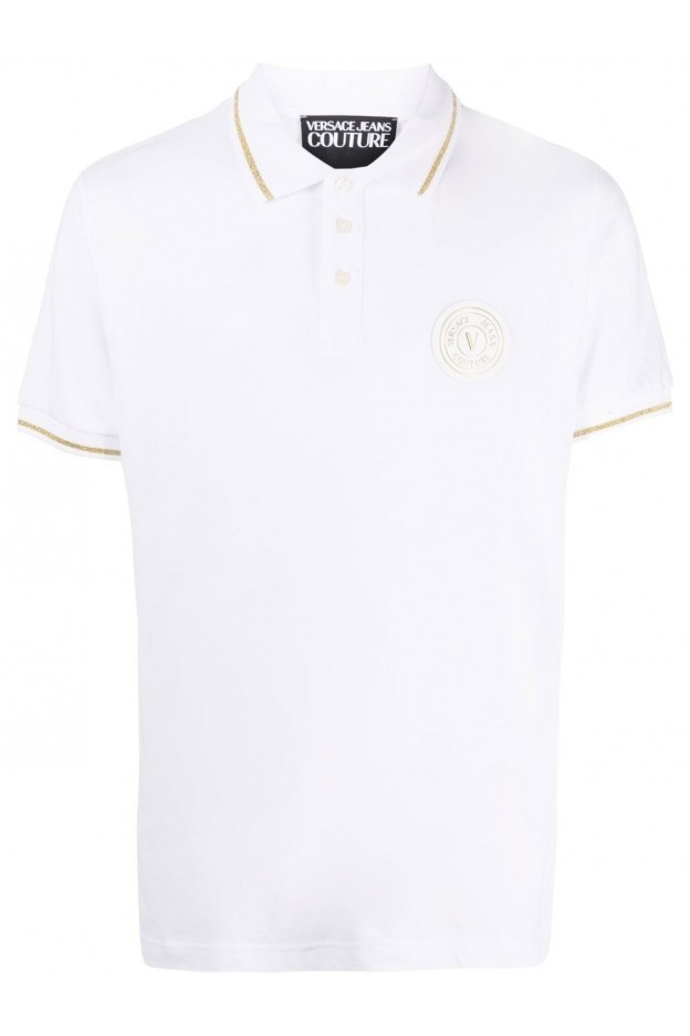 Versace Jeans Couture chest logo-patch polo shirt 74GAGT08CJ01T