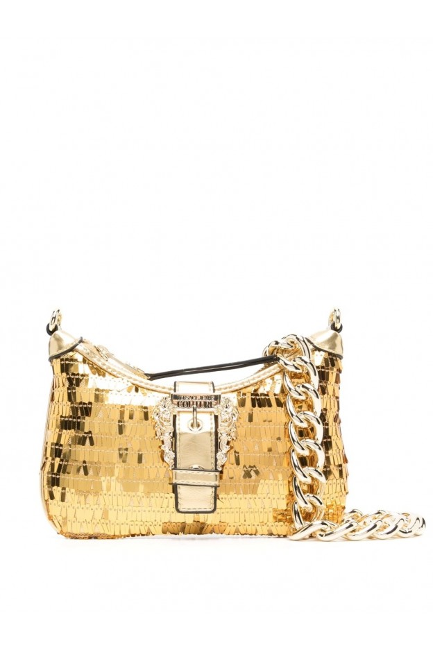 Versace Jeans Couture sequinned buckle-detail shoulder strap 74VA4BFRZS579 Gold