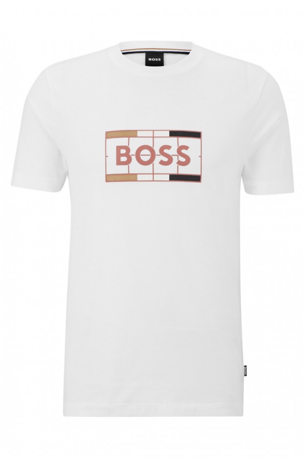 Boss - Hugo Boss Cotton slim-fit T-shirt with tennis-inspired logo print ModelloTessler 186 - 50486210