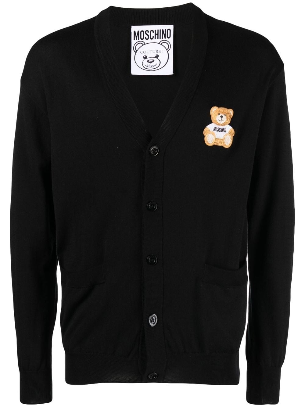 Moschino Cardigan con applicazione Teddy Bear A09042001 Nuova Collezione Primavera Estate 2023