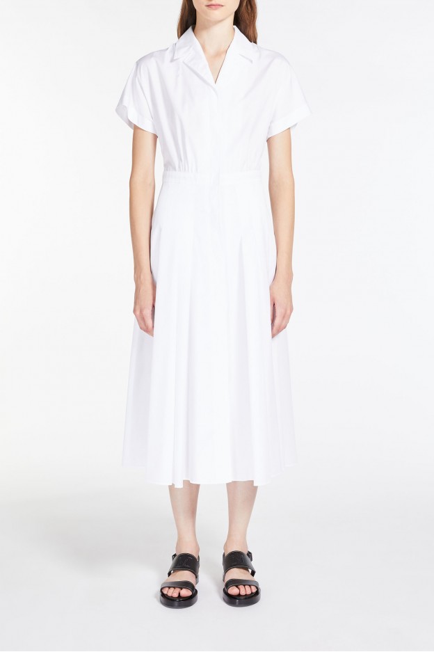 Max Mara Slam Cotton-poplin dress white 6221103106001
