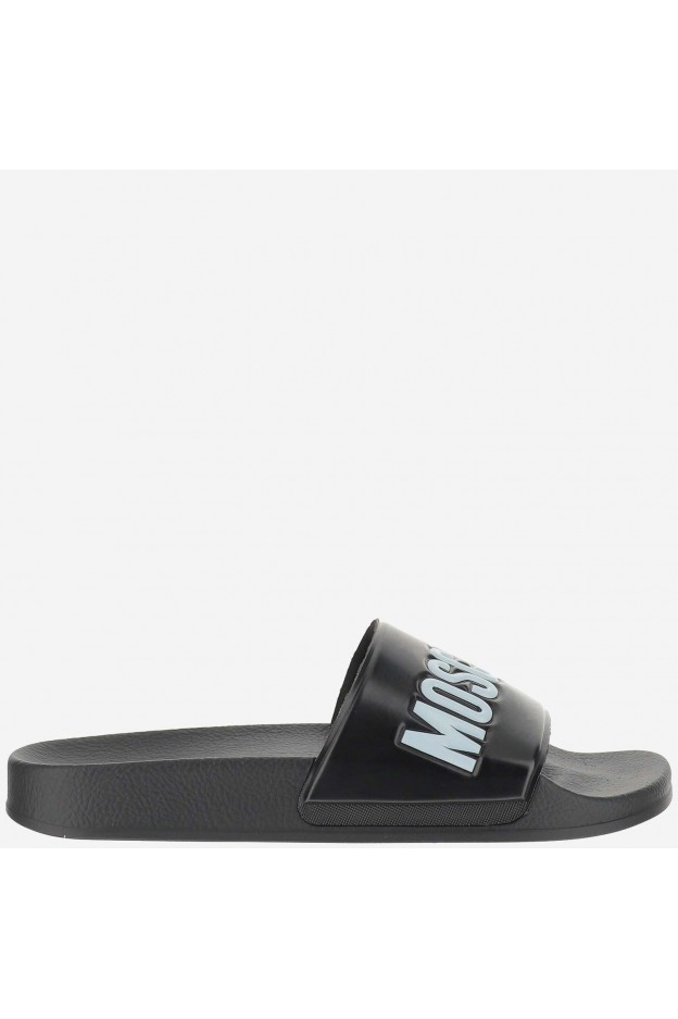 Moschino Slides in gomma con logo MB28022G1GG10000