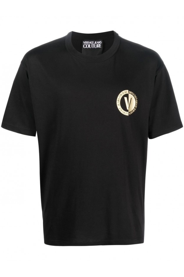 Versace Jeans Couture T-shirt con stampa 74GAHT10CJ00T Nuova Collezione Primavera Estate 2023