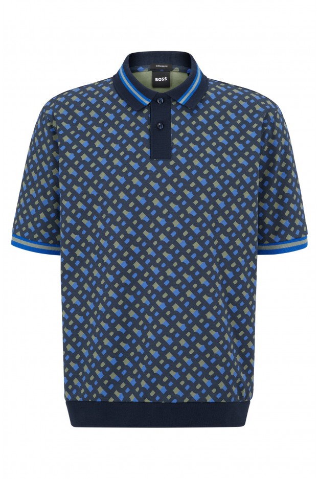 Boss - Hugo Boss Oversized-Fit Mercerised-Cotton Polo Shirt With Printed Monograms  50486168