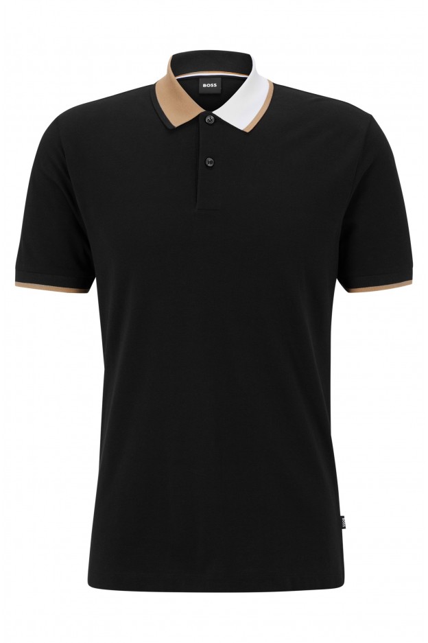 Boss - Hugo Boss Cotton-Piqué Polo Shirt With Color-Blocked Collar  50488275