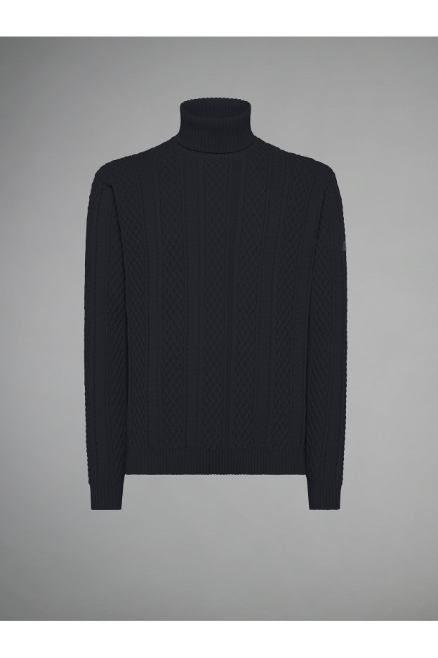 RRD - Roberto Ricci Designs Amos Net Turtleneck Knit W23146 060 Blue Black