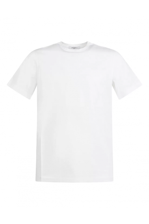 Ungaro T-Shirt Bianca In Cotone Filoscozia U0185 R5001 Bianco