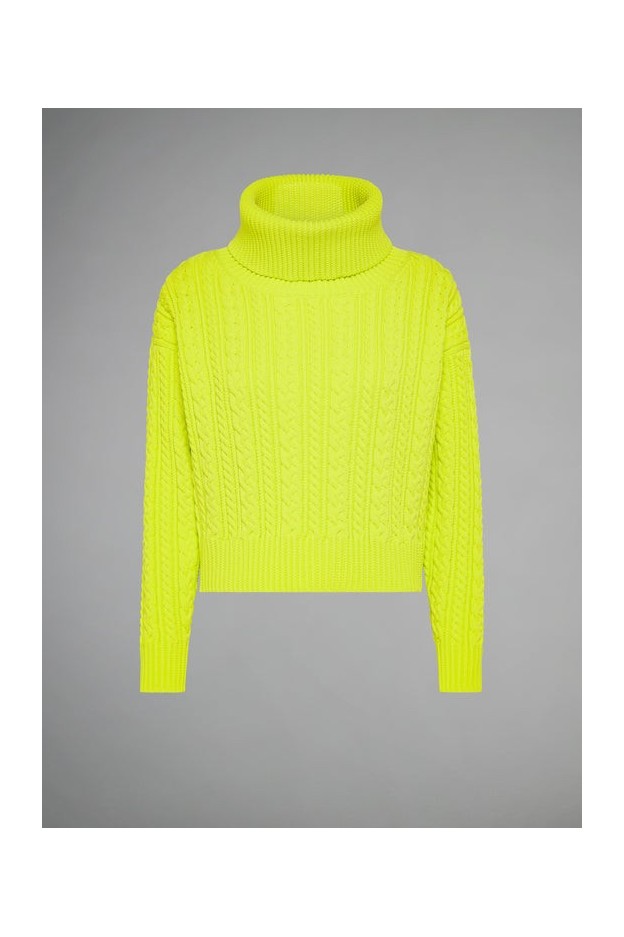 RRD - Roberto Ricci Designs Amos fish turtleneck wom knit W23632 090 Acid Yellow