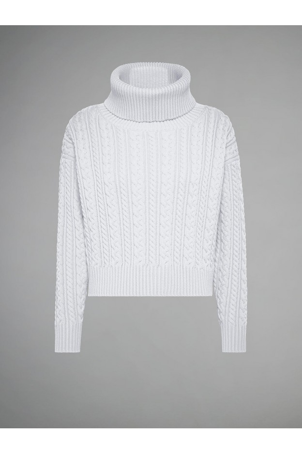 RRD - Roberto Ricci Designs Amos fish turtleneck wom knit W23632 008 Ice White
