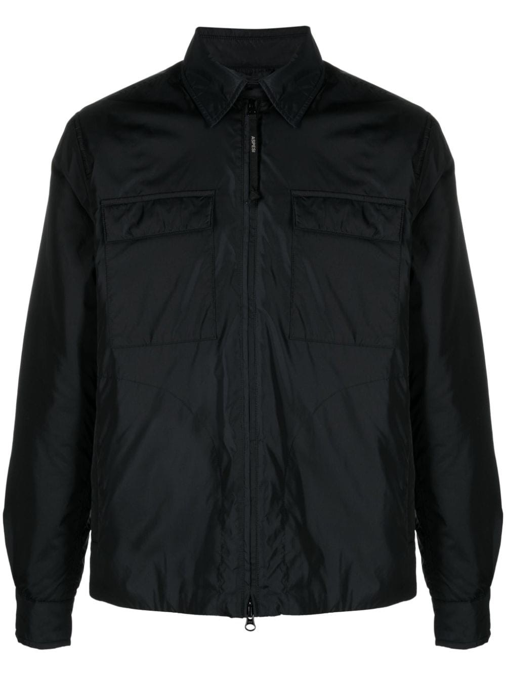 ASPESI Camicia Compton zip-up lightweight jacket W3 I 3I17 7961 96241 Black