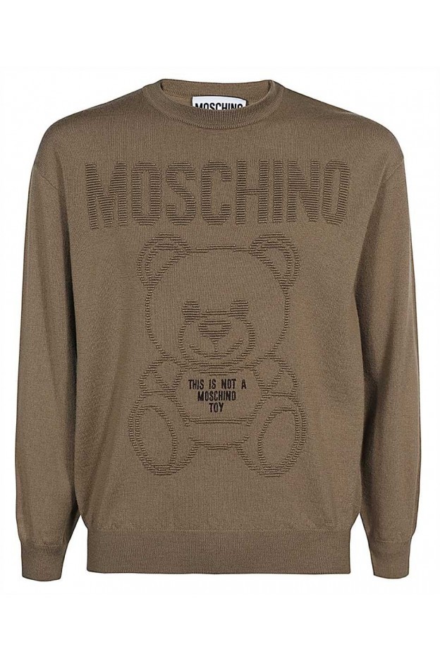Moschino Teddy Bear-Motif Virgin-Wool Felpa A0908 7000
