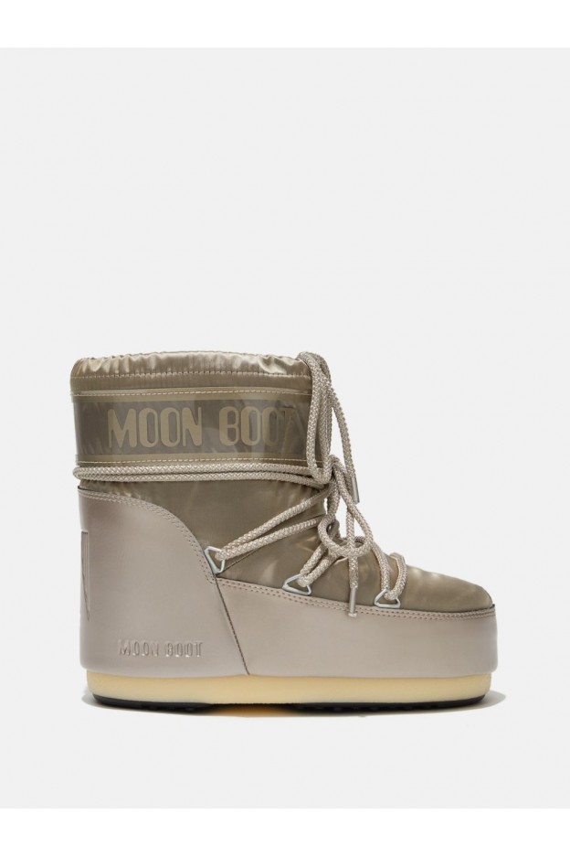 Moon Boot Icon Low Glance Platino In Raso 14093500 003