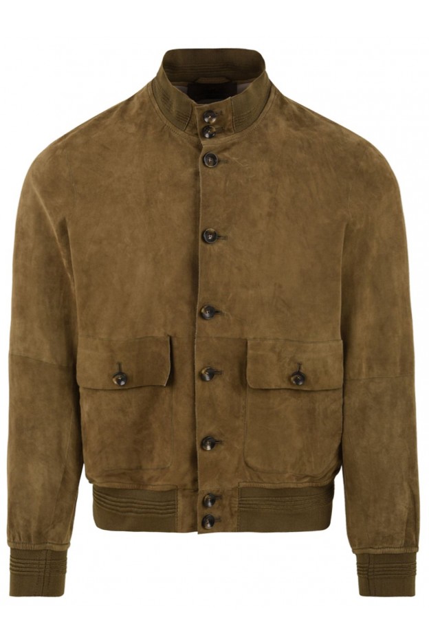 The Jacket Leathers Giubbotto Uomo Con Bordi In Maglia 1590602