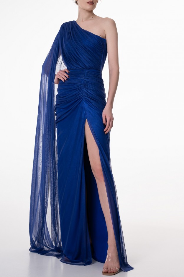 Rhea Costa Zeisha Royal Blue Silk Tulle Dress 23240D-B14