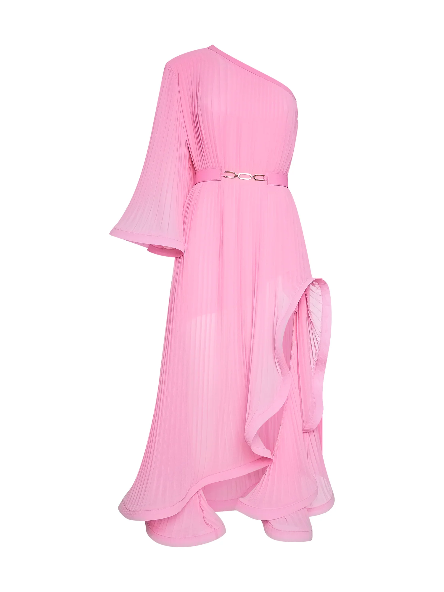 Simona Corsellini One-sleeve Dress In Pleated Georgette P24CPAB087 01 0673 Attitude