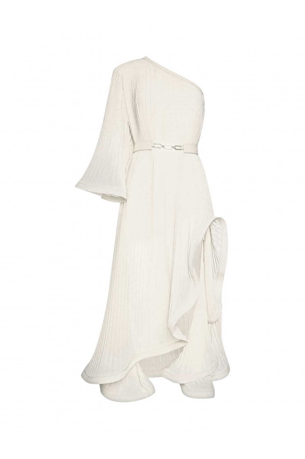 Simona Corsellini One-sleeve Dress In Pleated Georgette P24CPAB087