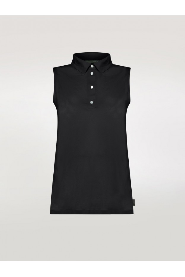 RRD - Roberto Ricci Designs Oxford sleeveless wom polo 24705 010 Black - Nuova Collezione Primavera Estate 2024
