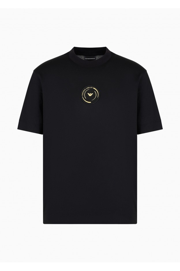 Emporio Armani T-Shirt In Jersey Misto Lyocell Con Patch Capsule Ramadan Asv 3D1TQ51JUVZ10999