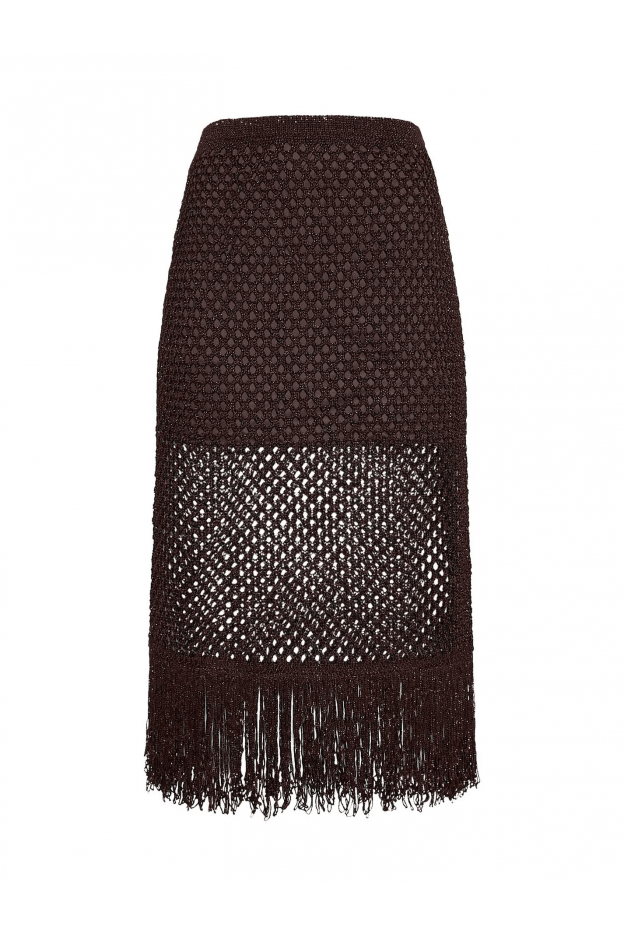 Simona Corsellini Lurex Crochet Midi Skirt With Fringe P24CPGOO01 01 668