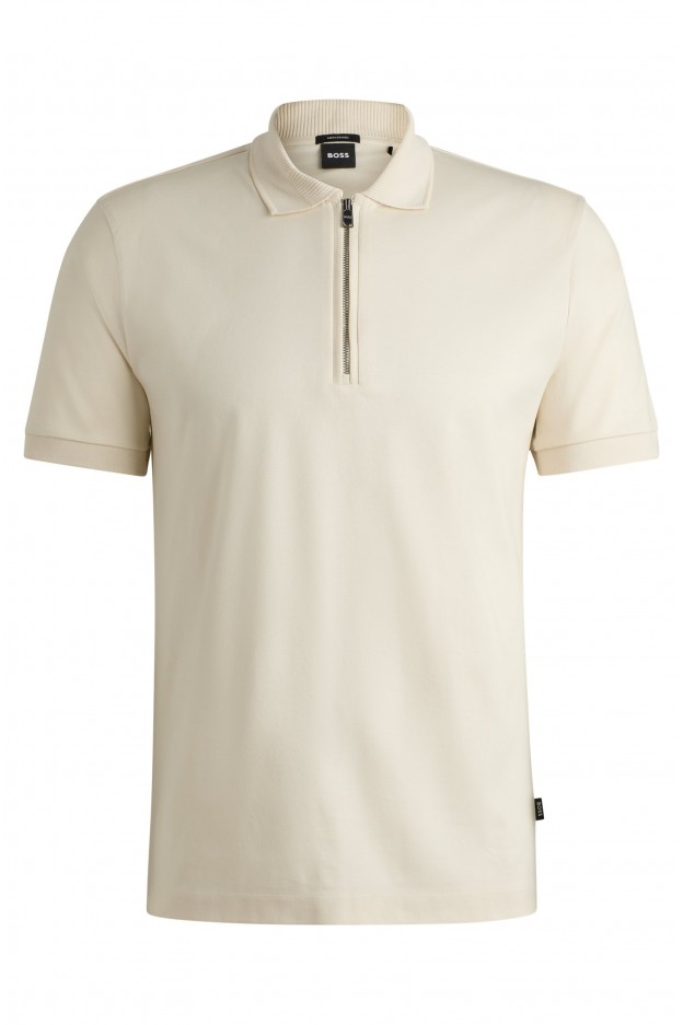 Boss - Hugo Boss Boss - Hugo Boss mercerized-cotton slim-fit polo shirt with zip neck Polston 11 - 5051337