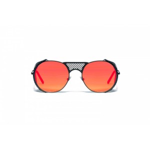 L.G.R. Lawrence Flap Sunglasses Black Matt 22 / Flat Red Mirror New Collection 2018