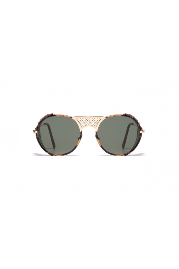 L.G.R LAWRENCE FLAP Gold / Havana / Brown Flap 05 // Flat Green G15 2635 - Nuova Collezione 2018