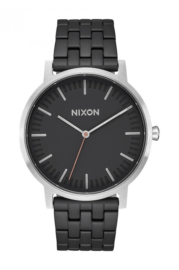 Nixon Porter , 40 Mm All Black / White A1057-756-00 - Nuova Collezione 2018