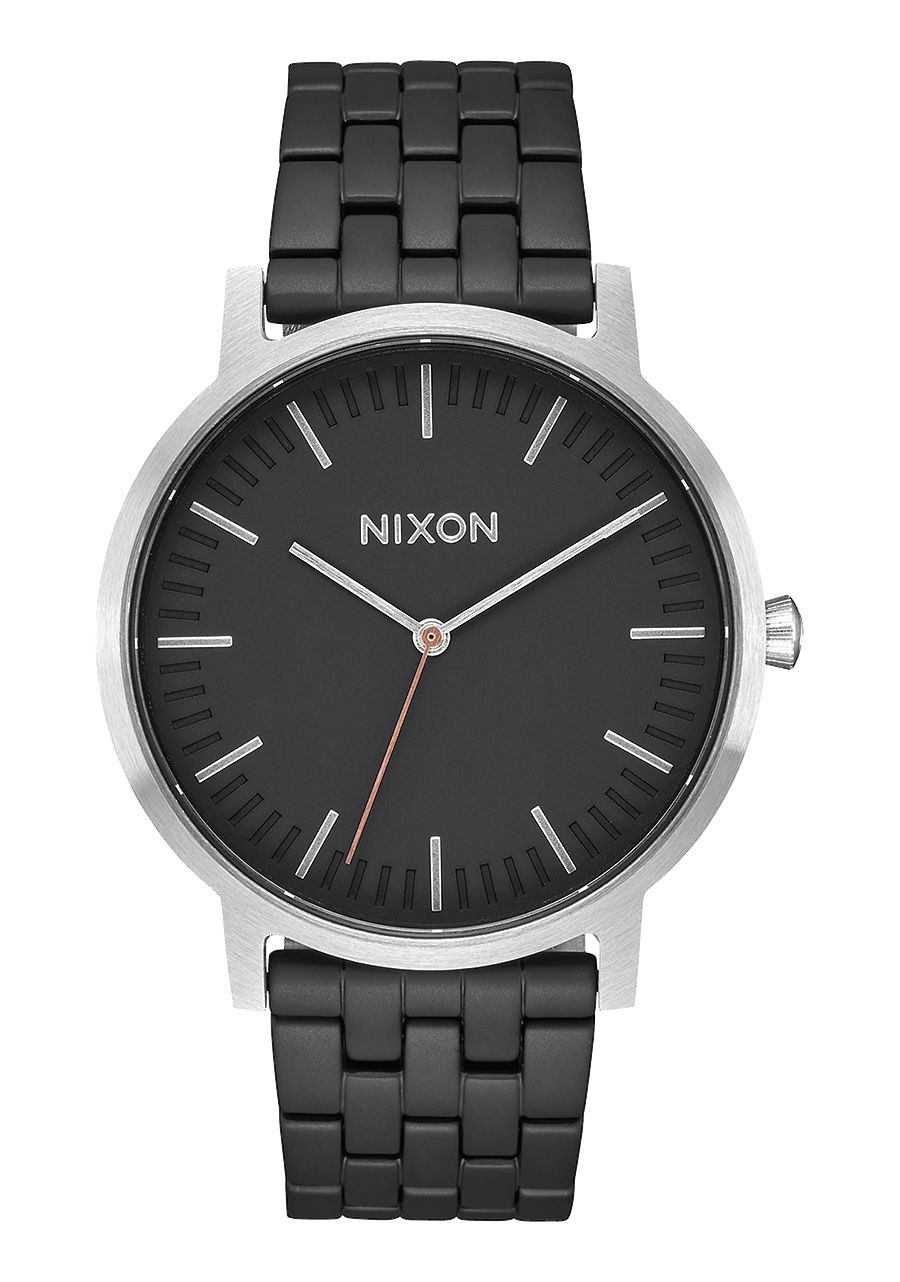 Nixon Porter , 40 Mm All Black / White A1057-756-00 - Nuova Collezione 2018