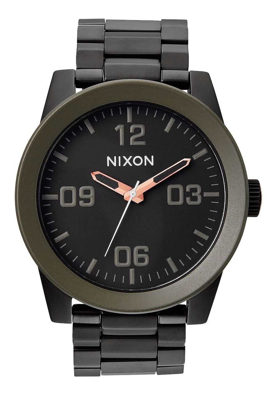 Nixon Corporal SS , 48 Mm Matte Blk / Industrial Green A346-1530-00 - New collection 2018