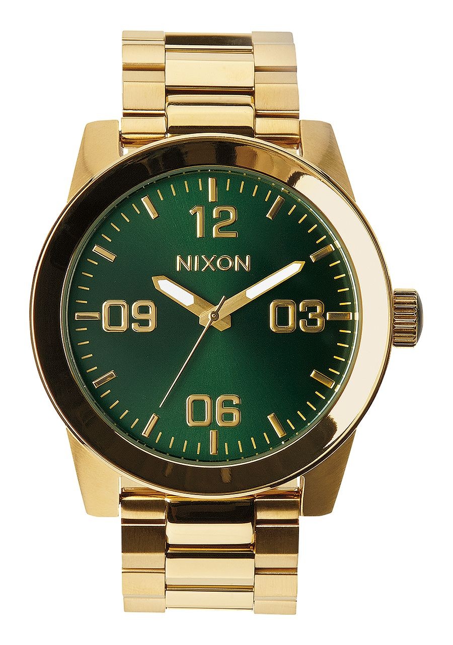 Nixon Corporal SS , 48 Mm Gold / Green Sunray A346-1919-00 - Nuova Collezione 2018