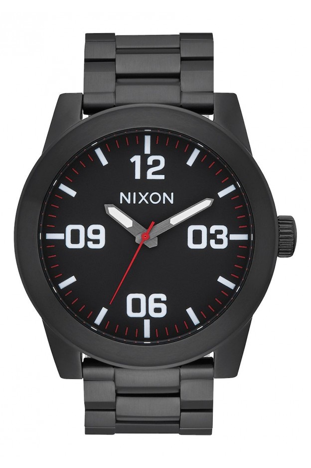 Nixon Corporal SS , 48 Mm All Black / White A346-756-00 - New collection 2018